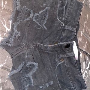 Black jean shorts